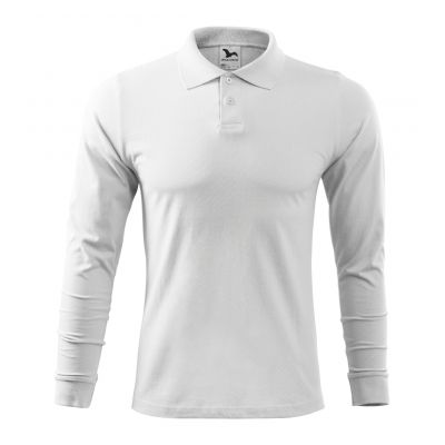 5. Malfini Single J. LS M MLI-21100 white polo shirt