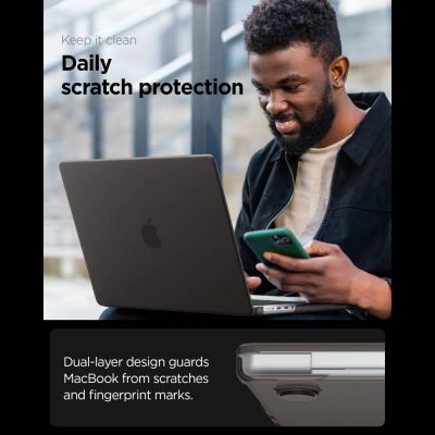 10. Spigen AirSkin Case for MacBook Pro 14" 2021 / 2023 / 2024 / 2025 / 2026 - Semi-Transparent