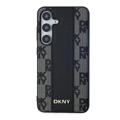 9. DKNY Leather Checkered Mono Pattern MagSafe case for Samsung Galaxy S24 - black