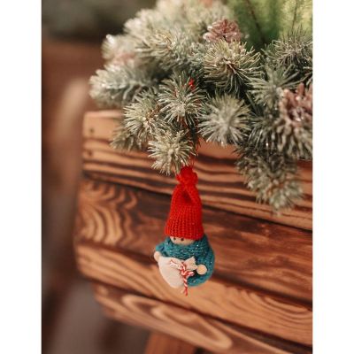 14. DECORATIVE DOLL WITH BAG BLUE GIRL 7.5 CM