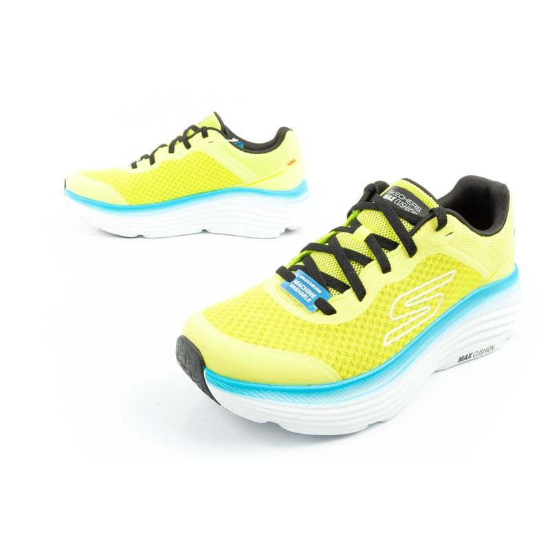 8. Skechers Max Cushioning Men's Lightweight Lime Running Shoes