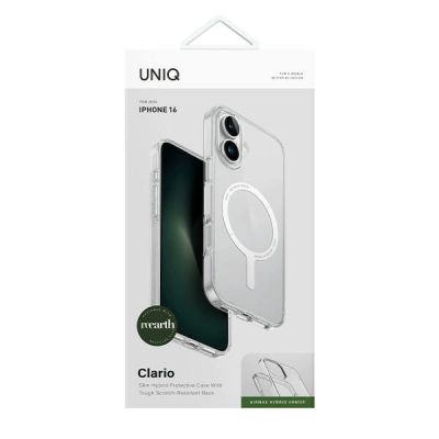 4. Uniq Clario iPhone 16 6.1" Magclick Charging case transparent/lucent clear