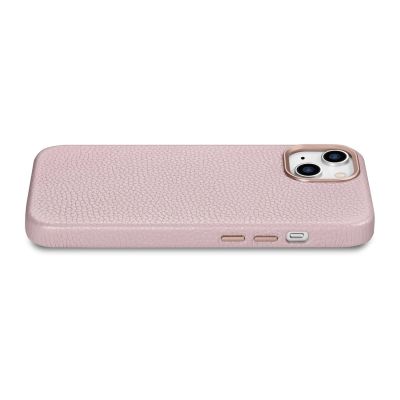 11. iCarer Litchi Premium Leather Case iPhone 14 Plus Magnetic Leather Case with MagSafe Pink (WMI14220711-PK)