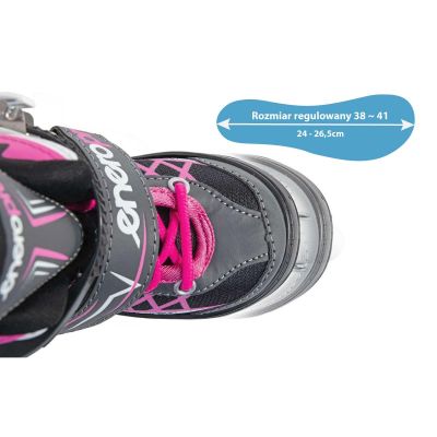 16. ENERO PRO LED ROLLER SKATES 4IN1 38-41 PINK-GRAY