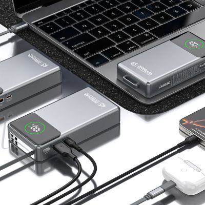 7. Dudao K31 Pro 45W 20000mAh Power Bank with Built-in Retractable USB-C Cable - Gray
