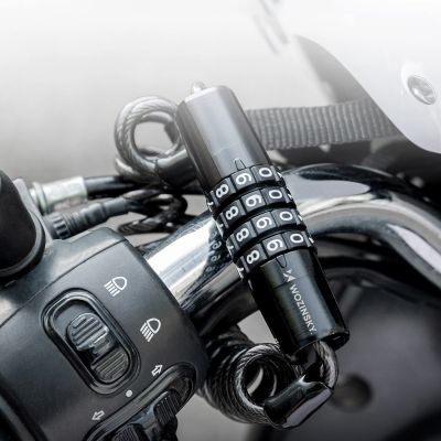 9. Wozinsky WBN-01R bicycle lock for a bicycle helmet, waterproof, 4-digit combination - black