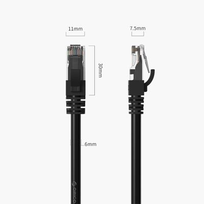 3. Orico PUG-C6 CAT6 1000Mbps RJ45 Ethernet Network Cable LAN Round 10m - Black