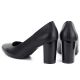 10. Women's black Sergio Leone PB131 pumps with a block heel