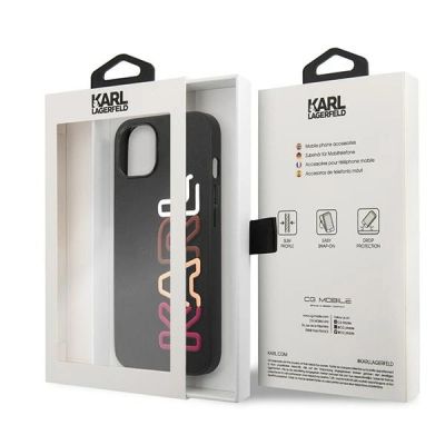 8. Karl Lagerfeld Multipink Brand iPhone 13 Case - Black