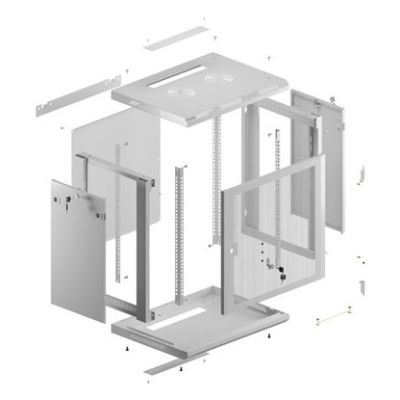 6. Lanberg 19" 12U 600X450 gray wall-mounted RACK installation cabinet with perforated doors (flat pack)