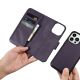 14. iCarer Wallet Case 2in1 Cover iPhone 14 Pro Anti-RFID Leather Flip Case Dark Purple (WMI14220726-DP)