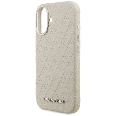 6. Karl Lagerfeld FW Stamped Karl MagSafe iPhone 16 Case - Beige