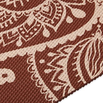 9. Gaiam Intense Rust Sundial Flower Yoga Mat 5mm 65733