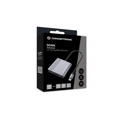 5. Conceptronic DONN13G Docking Station Wired USB 3.2 Gen 1 (3.1 Gen 1) Type-C Gray