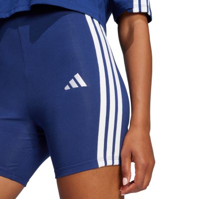 5. Women's adidas Essentials 3-Stripes High Waisted Biker Shorts Blue JE1225