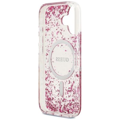 7. Guess Resin Bottom Glitter MagSafe Case for iPhone 17 - Pink