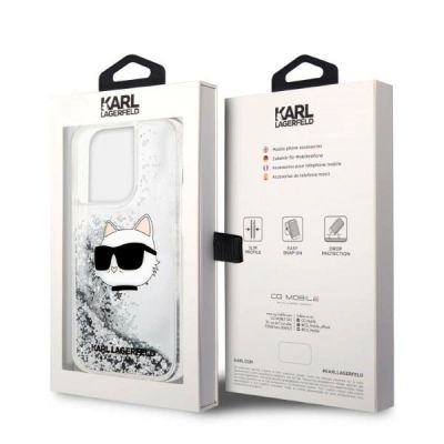 8. Karl Lagerfeld KLHCP14LLNHCCS iPhone 14 Pro 6.1" silver/silver hardcase Glitter Choupette Head