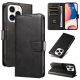 3. Leather Book Case for iPhone 16 Pro Max - black