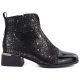 2. Women's leather ankle boots with heels in black and silver D&A S.Barski LZ62-2043