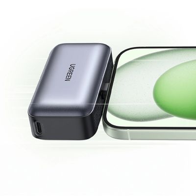 5. Ugreen PB503 5000mAh powerbank with USB-C port and integrated USB-C connector - gray