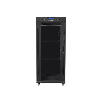 2. LANBERG FLOOR RACK CABINET 19" 27U 800X1000 GLASS DOOR LCD BLACK (FLAT PACK) FF01-8027-12BL