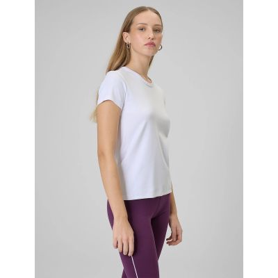 5. Women's slim plain T-shirt 4F 4FRAW25TTSHF3623-10S
