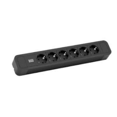 2. Bachmann Primo 2 2 m power strip 6 x network sockets Black