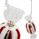 8. MICA SILVER GLASS MOLDED CANDY ORNAMENT 13 CM
