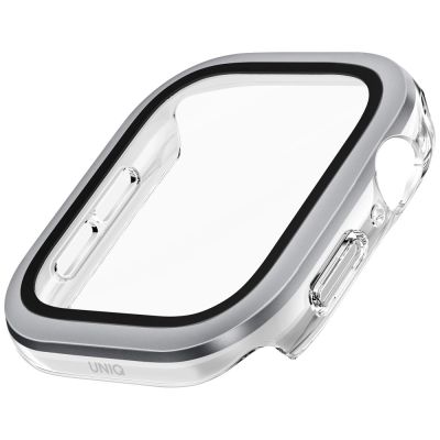 4. Uniq Voute Tempered Glass Case for Apple Watch 10 42 mm - Silver