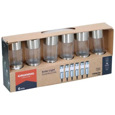 6. SOLAR LAMP 4.5X15CM INOX 6PCS GRUNDIG