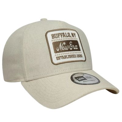 3. New Era Patch Line Cream 9FORTY E-Frame Adjustable Cap 60667679 Beige OSFM