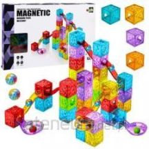 Magnetic Construction Blocks Cubes Ball Track Colorful 60 pcs.