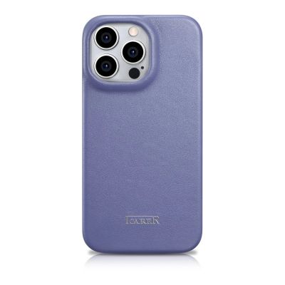 3. iCarer CE Premium Leather Folio Case iPhone 14 Pro Magnetic Flip Leather Folio Case MagSafe Light Purple (WMI14220714-LP)