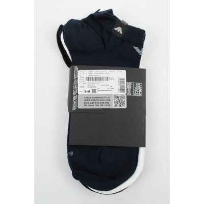 4. Emporio Armani Calza Ankle Socks Cotton Comfortable 3-Pack Navy Blue Black White