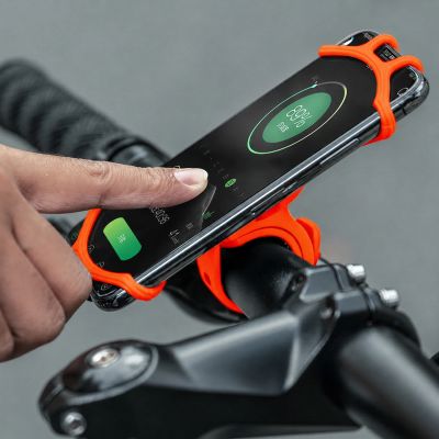 4. Rockbros LF436 Handlebar Clamp Phone Holder - Orange