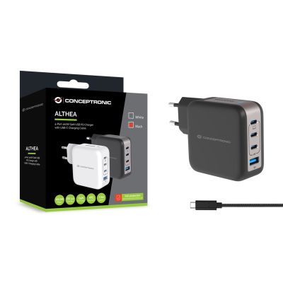 3. CONCEPTRONIC Charger 4Port GaN 3xUSB-C/1xA 100WPD3.0/PPS sw
