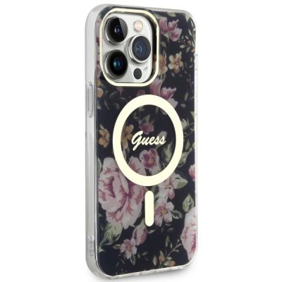 4. Guess GUHMP14XHCFWSK iPhone 14 Pro Max 6.7" black/black hardcase Flower MagSafe