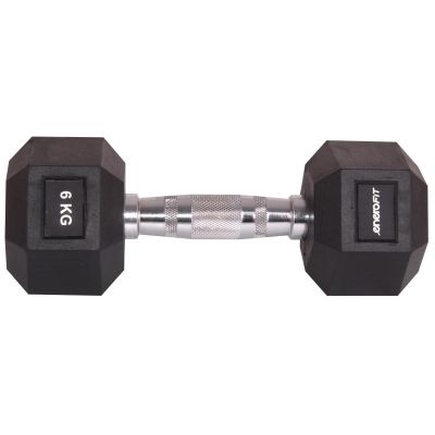 6. HEX RUBBER Dumbbell 6 KG ENERO FIT