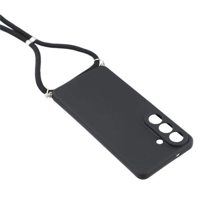 4. Samsung Galaxy A37 5G Case with Fiber Lining and Crossbody Strap - Black