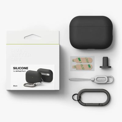 6. Ringke Silicone Case for AirPods Pro 3 - Black