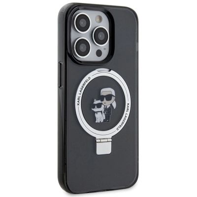 4. Karl Lagerfeld KLHMP15XHMRSKCK iPhone 15 Pro Max 6.7" black/black hardcase Ring Stand Karl&Choupette MagSafe