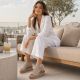 7. Women's comfortable wedge platform sandals, beige, Rieker 63791-60