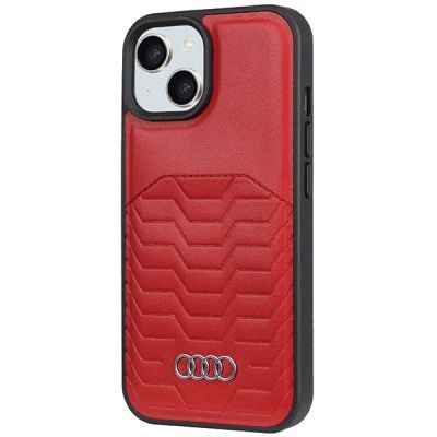 2. Audi Synthetic Leather case with MagSafe for iPhone 15 / 14 / 13 - red