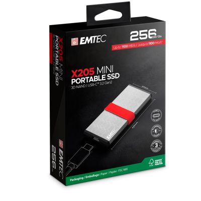 6. Emtec X205 Mini 256GB USB Type-C USB 3.2 Gen 2x2 Silver