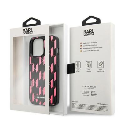 8. Karl Lagerfeld Monogram Plaque iPhone 13 Pro / 13 6.1" Case - Pink