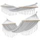 GARDEN HAMMOCK FOR 2 PEOPLE 200X150CM WITH SPREADER BAR AND FRINGE MIAMI GRAY