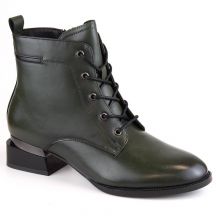 Green insulated high-heeled ankle boots W JAN253A Vinceza