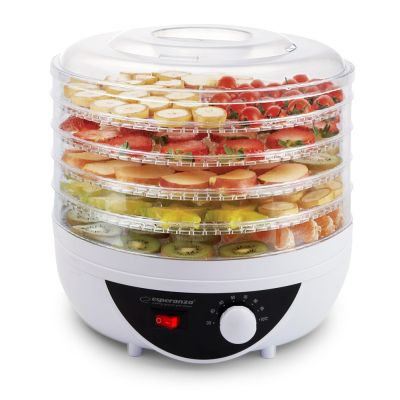 7. Esperanza Chanterelle EKD002 mushroom, vegetable and fruit dehydrator (250W; white)