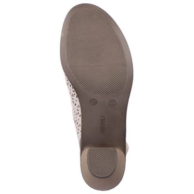 26. Rieker W RKR49B beige leather high heel sandals