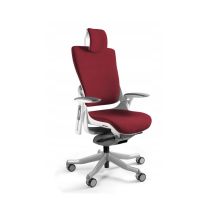Wau 2 BL402 office chair, deep red/white fabric